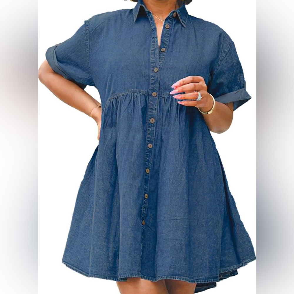 Denim babydoll womens dress